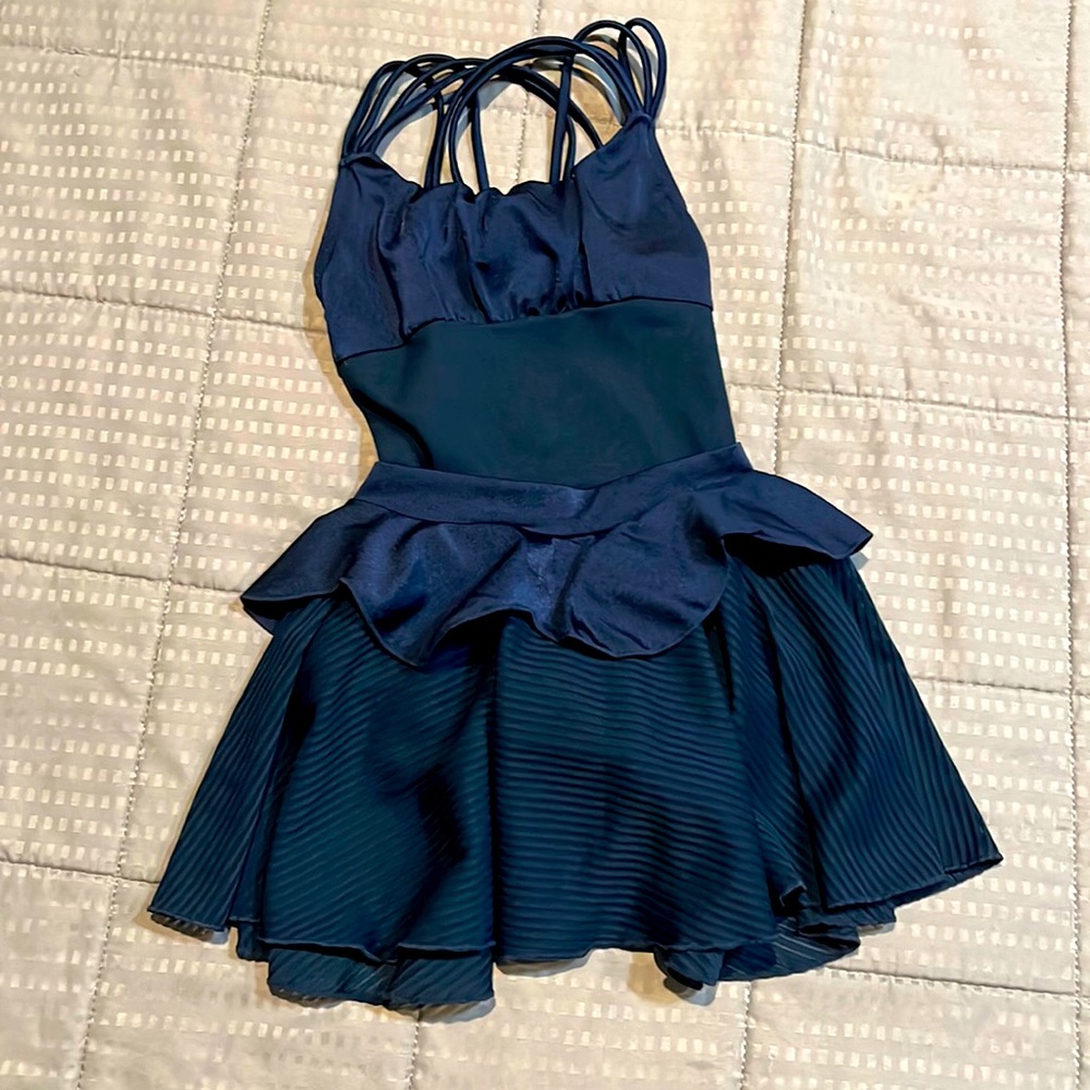 Capezio navy blue leotard with matching skirt. Size child small